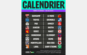 'a première journée de Ligue 2 est connu !!!